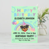 Rottweiler Birthday Invitation in Green (Debout devant)