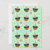 Rottweiler Birthday Invitation in Green (Dos)