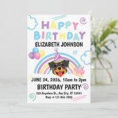 Rottweiler Birthday Invitation in White (Debout devant)