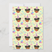Rottweiler Birthday Invitation in Yellow (Dos)