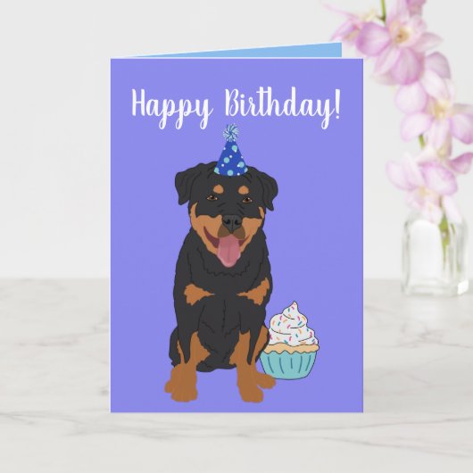 Rottweiler Birthday Kaart (Orchidee)