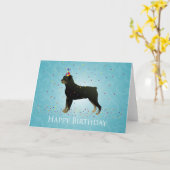 Rottweiler Birthday-ontwerp Kaart (Gele Bloem)