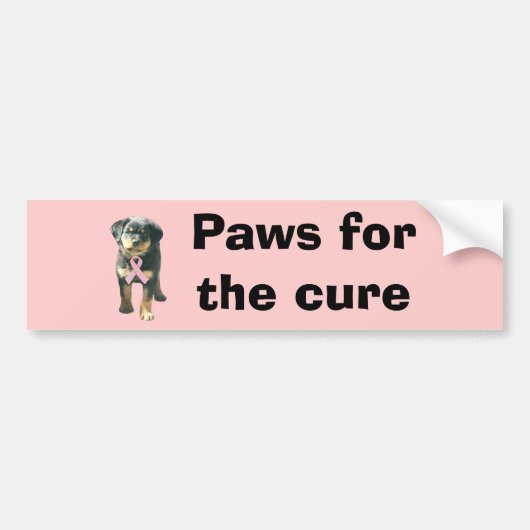 Rottweiler Breast Cancer Bumpersticker (Voorkant)