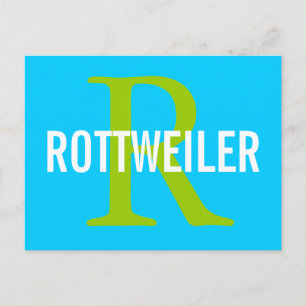 Rottweiler Breed Monogram Ontwerp Briefkaart