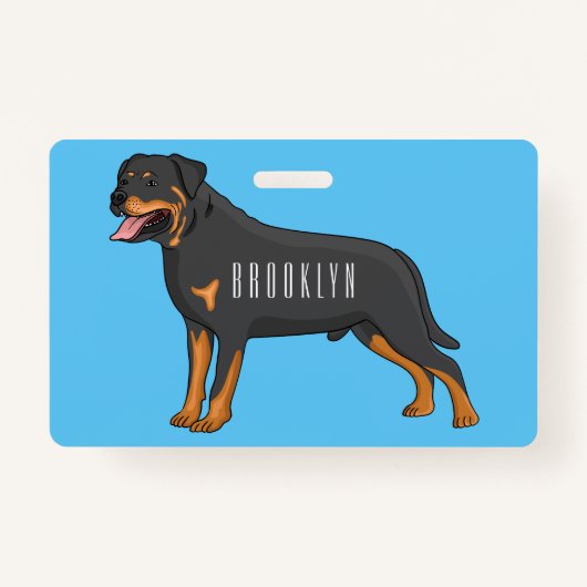 Rottweiler cartoon illustratie badge (Voorkant)