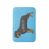 Rottweiler cartoon illustratie badmat (Voorkant Verticaal)