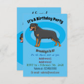 Rottweiler cartoon illustratie kaart (Voorkant / Achterkant)