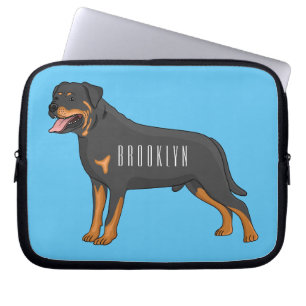 Rottweiler cartoon illustratie laptop sleeve