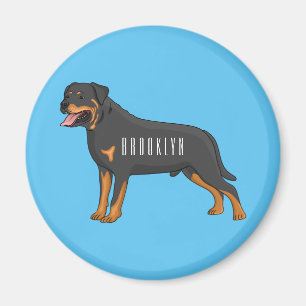 Rottweiler cartoon illustratie magneet