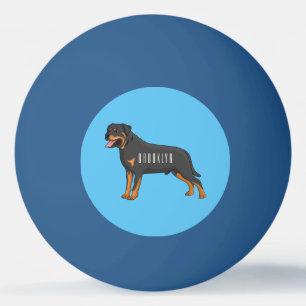 Rottweiler cartoon illustratie pingpongballen