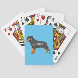 Rottweiler cartoon illustratie pokerkaarten