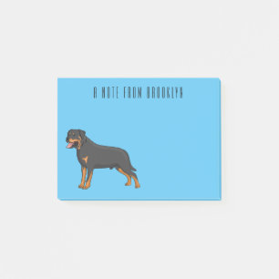 Rottweiler cartoon illustratie post-it® notes