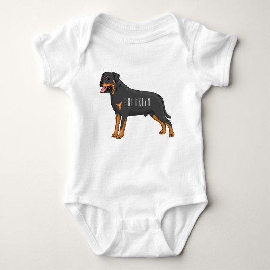 Rottweiler cartoon illustratie romper (Voorkant)