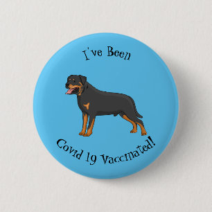 Rottweiler cartoon illustratie ronde button 5,7 cm