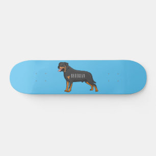 Rottweiler cartoon illustratie skateboard