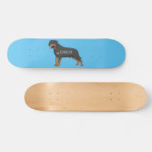 Rottweiler cartoon illustratie skateboard (Horizontaal)