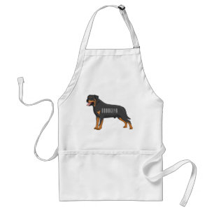 Rottweiler cartoon illustratie standaard schort