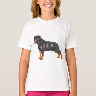 Rottweiler cartoon illustratie t-shirt