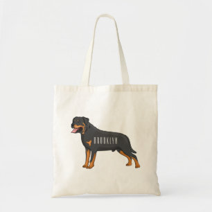 Rottweiler cartoon illustratie tote bag