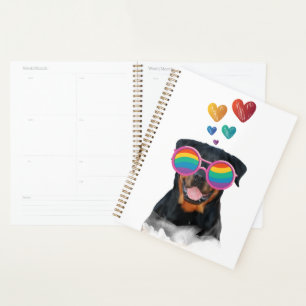 Rottweiler Chien avec Coeurs Saint-Valentin