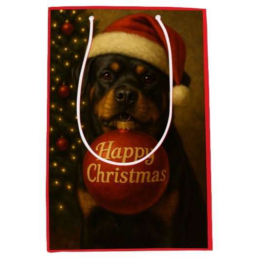 Rottweiler Christmas gift bag  Medium Cadeauzakje (Voorkant)