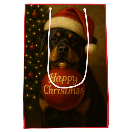 Rottweiler Christmas gift bag  Medium Cadeauzakje (Achterkant)