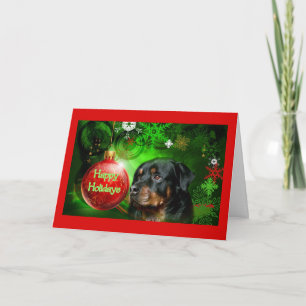 Rottweiler Christmas Kaart Prettige feestdagen