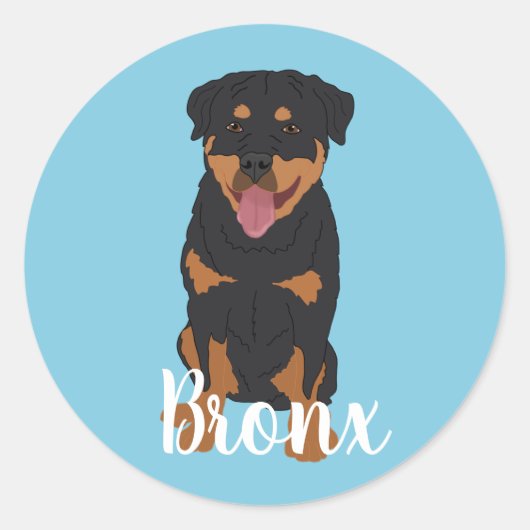 Rottweiler Classic Round Sticker (Voorkant)