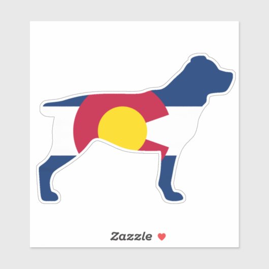 Rottweiler Colorado Vlag Sticker (Vel)
