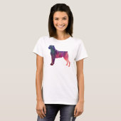 Rottweiler Colorful Geometric Pattern Silhouette T-shirt (Voorkant volledig)