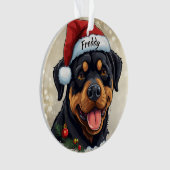Rottweiler Custom Christmas Ornament (voorkant)