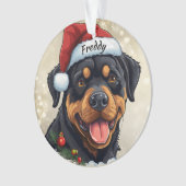 Rottweiler Custom Christmas Ornament (voorkant)
