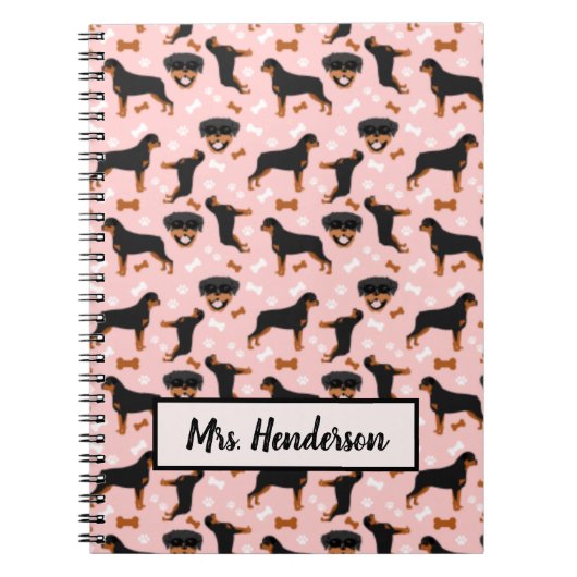 Rottweiler Cute Rotties Chiens Motif Carnet (Devant)