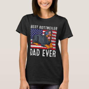 Rottweiler Dad Usa American Flag Rottweiler Dog O T-shirt