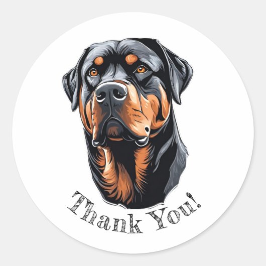 Rottweiler Dank u! Stickers (Voorkant)
