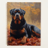 Rottweiler dans les feuilles d'automne automne aut (Devant)