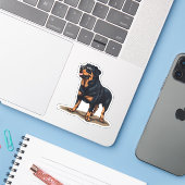 Rottweiler De Explorer Sticker (Laptop met iPhone)