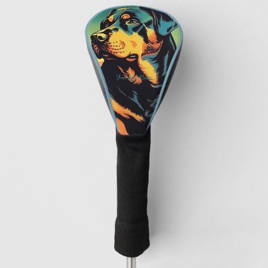 Rottweiler Dog 001 - Bruno Pokopen Golfheadcover (Voorkant)