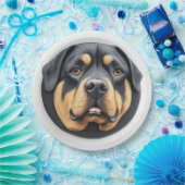 Rottweiler Dog 3D geïnspireerd Papieren Bordje (Feest)