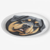 Rottweiler Dog 3D geïnspireerd Papieren Bordje (Gekanteld)