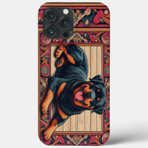 Rottweiler Dog 3D Stijlvolle Kleurrijke Rand iPhone 13 Pro Max Hoesje