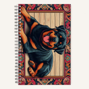 Rottweiler Dog 3D Stijlvolle Kleurrijke Rand Notitieboek