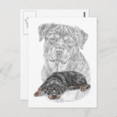 Rottweiler Dog Art Briefkaart (Voorkant / Achterkant)