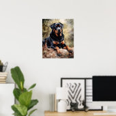 Rottweiler Dog Art Print Poster (Thuiskantoor)