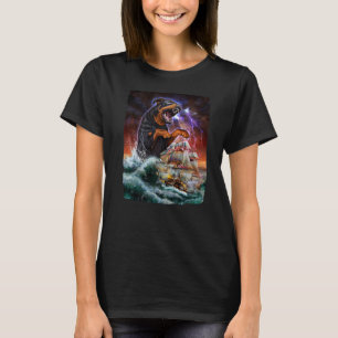 Rottweiler Dog As Kraken Attack A War Ship At High T-shirt