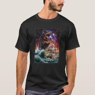 Rottweiler Dog As Kraken Attack A War Ship At High T-shirt