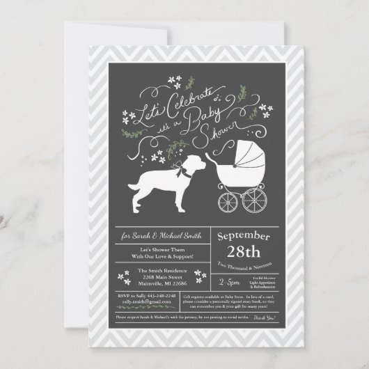 Rottweiler Dog Baby shower Genderneutraal Rotty Kaart (Voorkant)