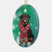 Rottweiler Dog Bokeh Kerstmis Keramisch Ornament (Links)