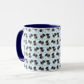 Rottweiler Dog Bone Paw Print Pattern Blue Mok (Voorkant links)