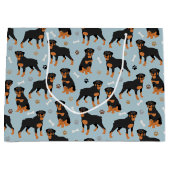 Rottweiler Dog Bones and Paws Groot Cadeauzakje (Voorkant)